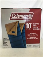 COLEMAN SLEEPING BAG 2-PACK 75X33IN