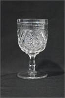 Early Pressed Glass Goblet - Daisy Button Crossbar