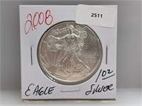 2008 1oz .999 Silver Eagle $1 Dollar