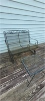 Porch Metal glider and table