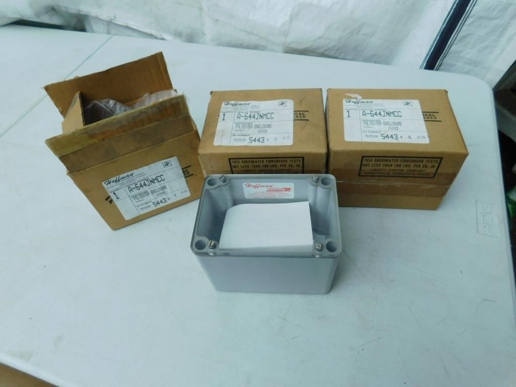 3 polyester enclosure boxes by Hoffman.