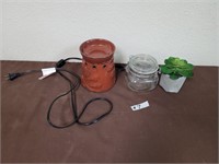 Scentsy, jar, fake plant