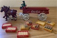 Cast Iron Coca-Cola Horse Drawn Delivery Wagon