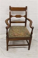 Antique Chestnut pegged Arm Chair 38"