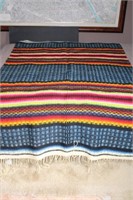 Native American Woven Blanket with Fringe