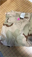Camouflage pants, size large short