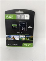 New PNY P-SDU64GU3100EX-GE 64GB Elite-X Class 10