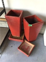20" tall clay planters