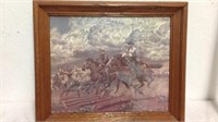 20"x19" framed western art work