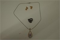 Cosmetic Necklace, Earring Set, and Ring