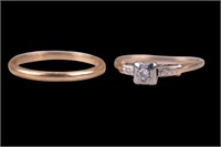 14K Gold Ring and Diamond Ring