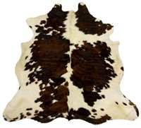 COWHIDE, WHITE, BROWN, 75" x 66"