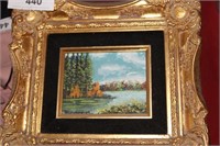 OIL ON BOARD - WATER SCENE FRAME SIZE