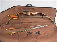Cobra Bow with Case and Various Arrows.