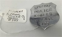Special Police Badge # 725 From the Village of