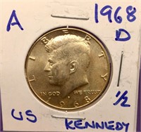 U.S. 1968 D Silver 1/2 Dollar