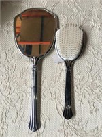 Vintage Ladies Brush and Hand Held Mirror