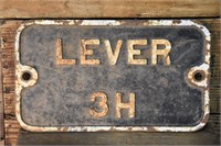 Cast Iron Trackside Sign - LEVER 3H