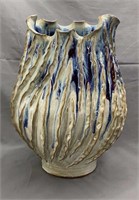 Large Blue White Purple Glazed Vase - $675