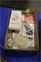 FLAT OF COKE POPCORN BOXES, POST CARD,