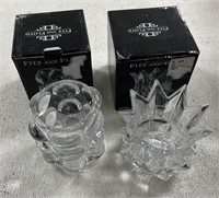 Fitz & Floyd Leaded Crystal Candle Vases