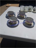 4 sets of Japan cups and saucers