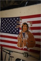 FLAG WITH NATIVE AMERICAN