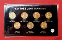 7PC Variety Set of 1982 Lincoln cents