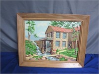 *Nicely Framed Painted Picture of On Old Water