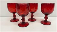 Set of 4 imperial glass Hoffman house ruby red