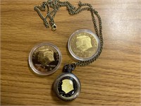 Trump Commemorative Coins and Pocket Watch