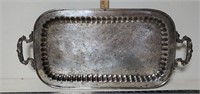 Vintage Leonard Rectangular Serving Tray - Silver