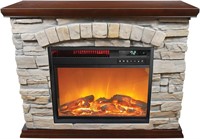 Square Infrared Faux Stone Fireplace/ Mantel