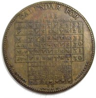 1854-1855 Calendar Medal XF+ Rare