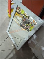 27" x 20" gray framed mirror