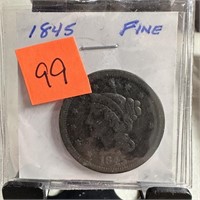 1845 LARGE CENT