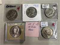 LOT OF 5 UNC HIGH GRADE JFK HALF DOLLARS