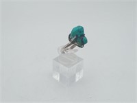 Turquoise Nugget Ring Sterling Silver