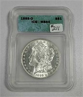 1885-O  Morgan Dollar   ICG MS-64