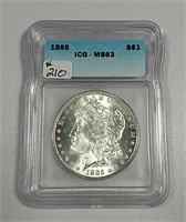 1885  Morgan Dollar   ICG MS-63