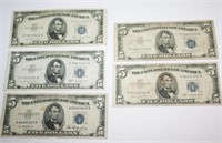 $25.00 Face 1953 Series B Blue Seal Note Currency