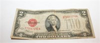 1928 Series D Red Seal $2.00 Note Currency