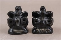2 Chinese Carved Stone Mythical Beasts Figurines