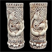 Pair of Tikirob Mermaid Rumhaven Tiki Mugs