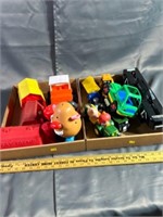 Two boxes miscellaneous plastic toys