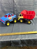 Tonka toy truck and jeep
