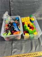 Plastic blocks figurines and other miscellaneous t