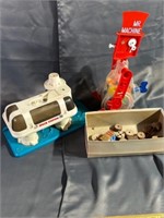 Plastic toys, space station, Mr Machine