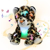 BSTAOFY 10'' Musical LED Cheetah Plush Light up Le