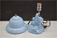 LE Smith Blue Satin Ballerina Lamp